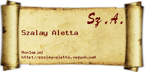 Szalay Aletta névjegykártya